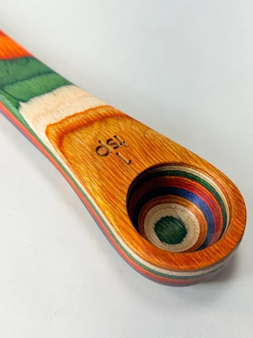 Baltique Wood 2 in 1 Measuring Spoon Colorful Striped Wood